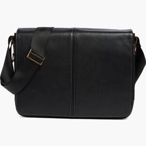 Boconi Black Leather Messenger Bag
